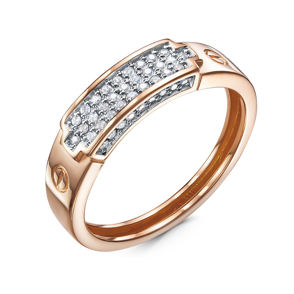 Кольцо из белого золота с фианитом