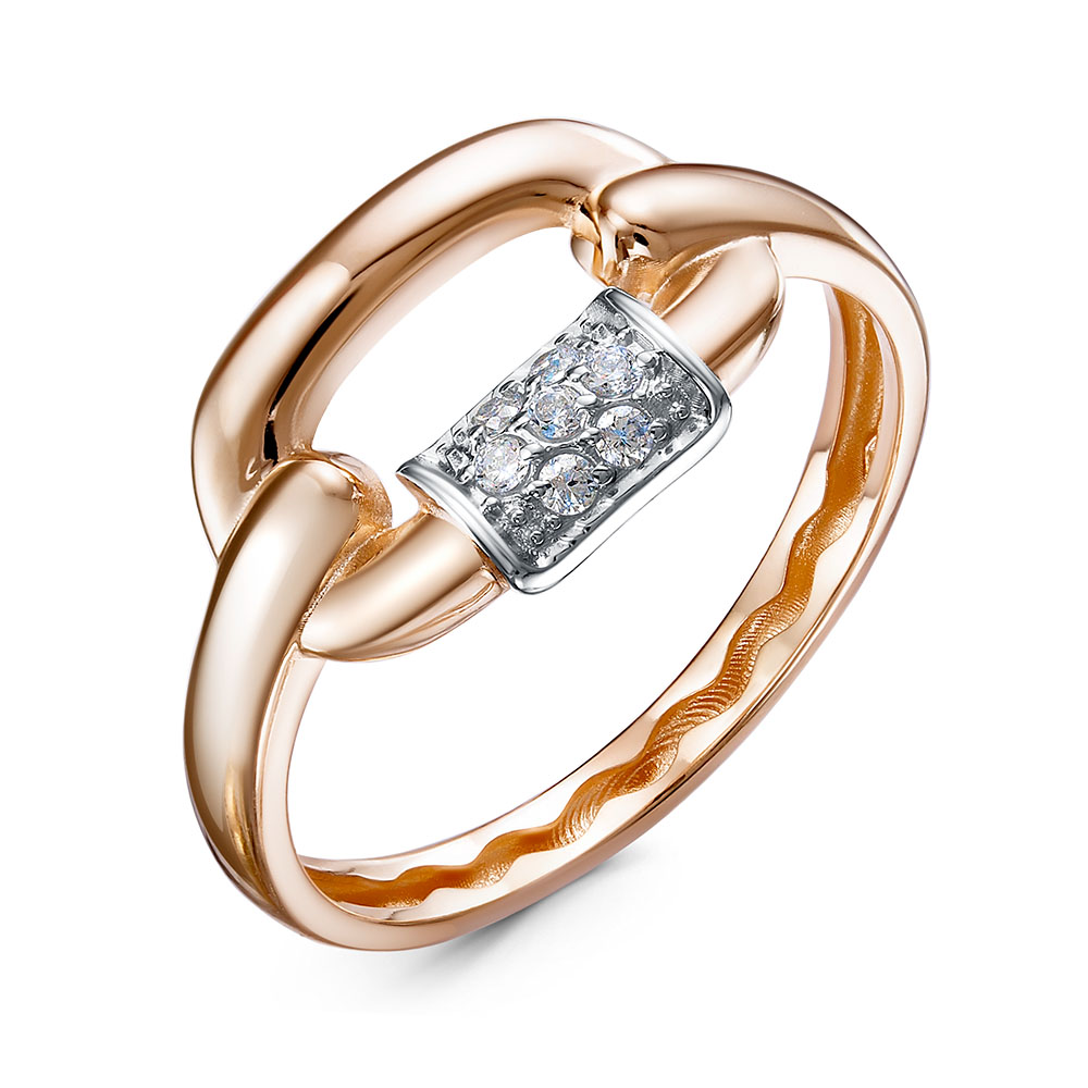 Кольцо из белого золота с фианитом