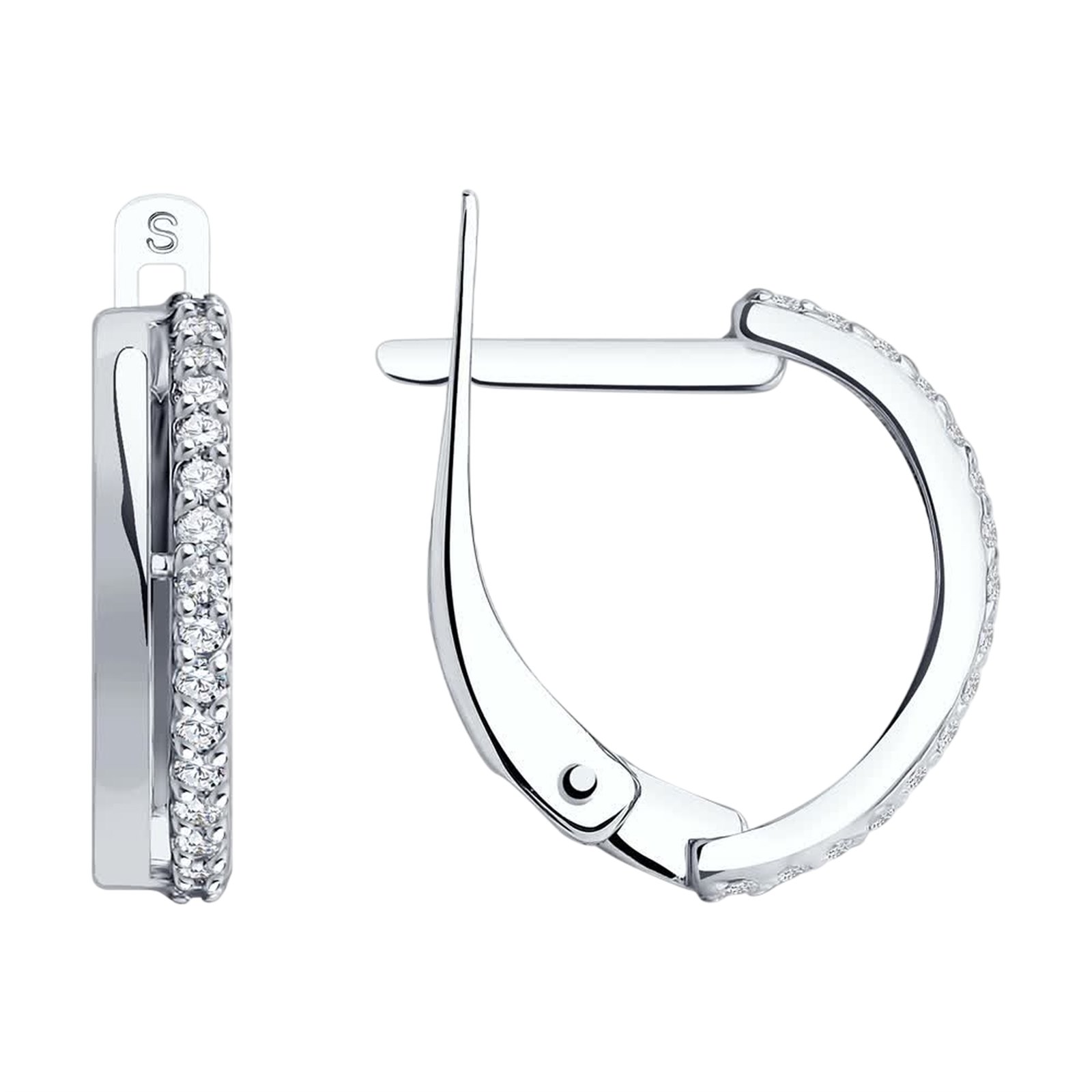 Серьги из&nbsp;белого золота с&nbsp;фианитом