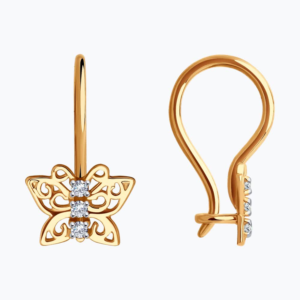 Серьги из&nbsp;золота с&nbsp;фианитом