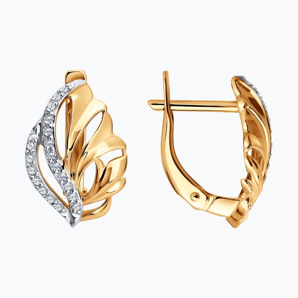 Серьги из&nbsp;золота с&nbsp;фианитом