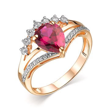 Кольцо из&nbsp;золота с&nbsp;Гранатом и&nbsp;фианитом