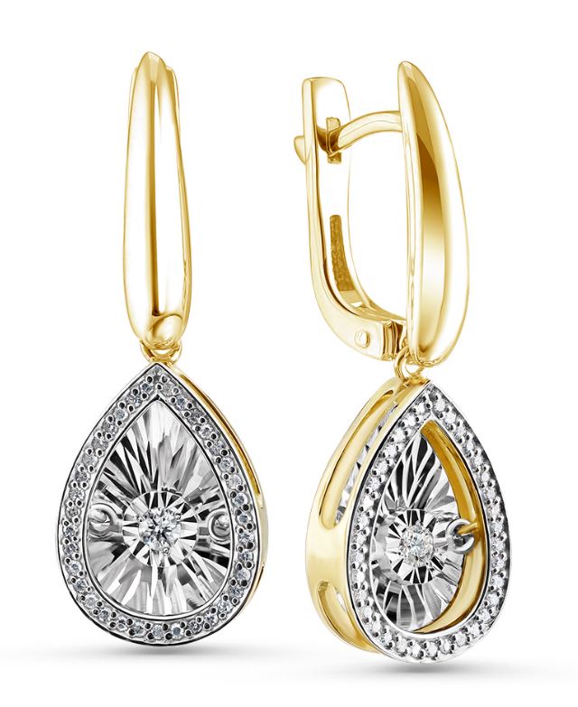 Серьги из&nbsp;лимонного золота с&nbsp;Бриллиантом