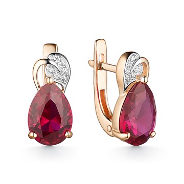 Серьги из&nbsp;золота с&nbsp;Аквамарином и&nbsp;фианитом