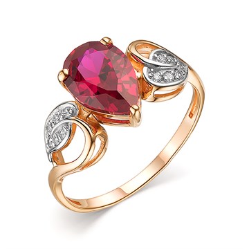 Кольцо из&nbsp;золота с&nbsp;Аквамарином и&nbsp;фианитом