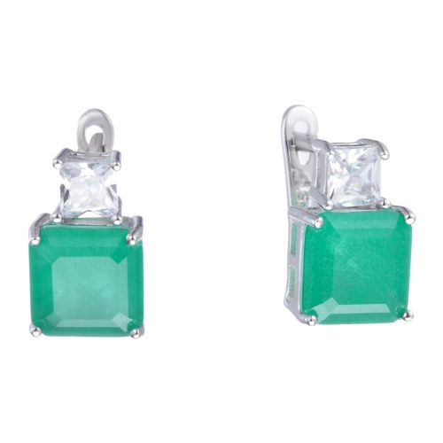 Серьги из&nbsp;серебра с&nbsp;Агатом и&nbsp;фианитом