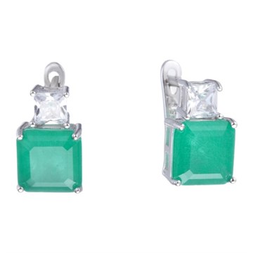 Серьги из&nbsp;серебра с&nbsp;Агатом и&nbsp;фианитом