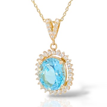 Колье из&nbsp;лимонного золота с&nbsp;топазом и&nbsp;Бриллиантом