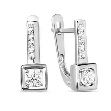 Серьги из&nbsp;белого золота с&nbsp;фианитом