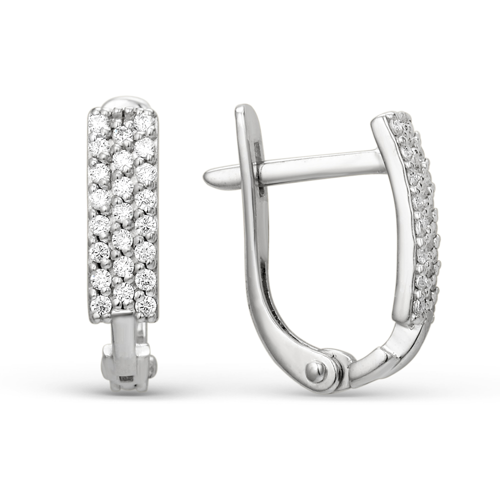 Серьги из&nbsp;белого золота с&nbsp;фианитом