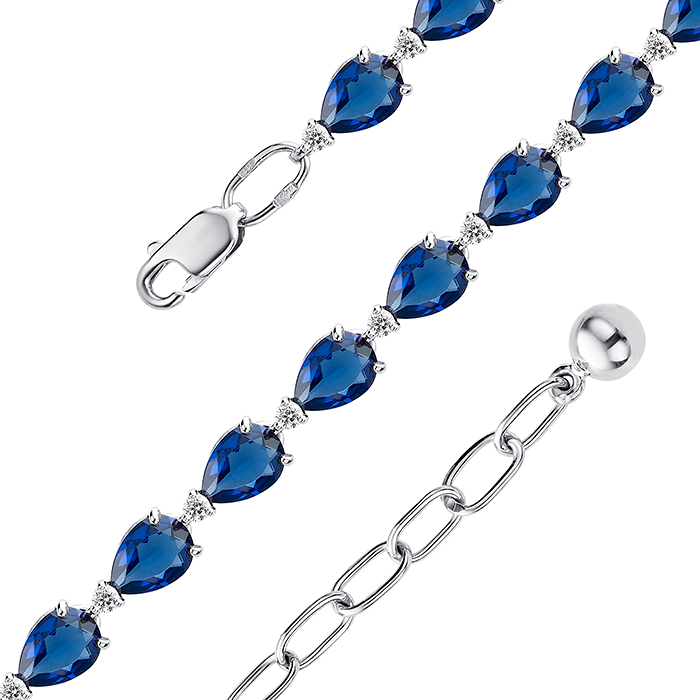 Браслет из&nbsp;серебра с&nbsp;топазом и&nbsp;фианитом