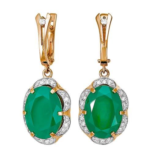 Серьги из&nbsp;серебра Рубин синтетика и&nbsp;фианитом