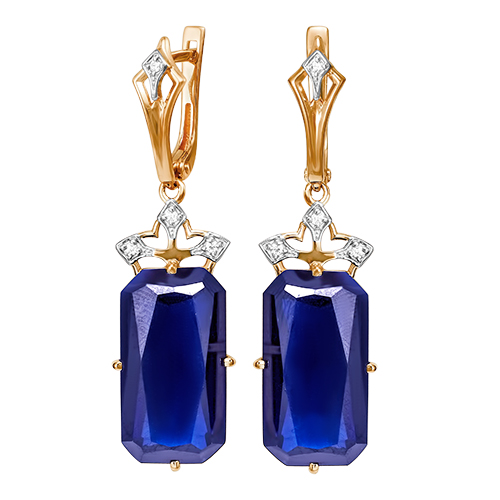 Серьги из&nbsp;серебра с&nbsp;Празеолитом и&nbsp;фианитом