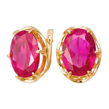 Серьги из&nbsp;серебра Рубин синтетика