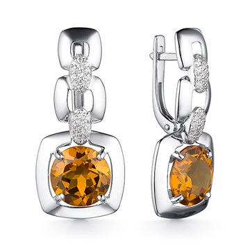 Серьги из&nbsp;серебра c Горным хрусталем и&nbsp;фианитом