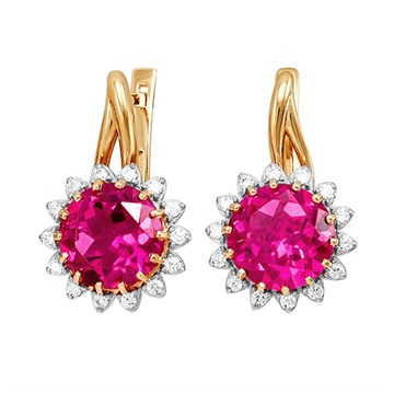 Серьги из&nbsp;серебра c Горным хрусталем и&nbsp;фианитом