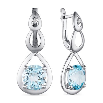 Серьги из&nbsp;серебра c Горным хрусталем и&nbsp;фианитом
