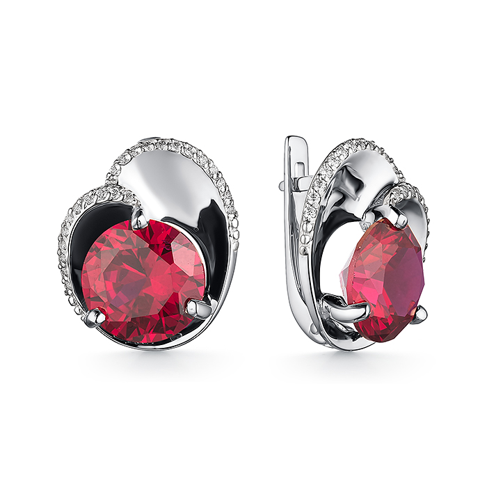 Серьги из&nbsp;серебра с&nbsp;цитрином и&nbsp;фианитом