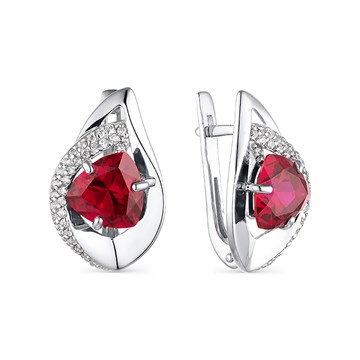 Серьги из&nbsp;серебра с&nbsp;Александритом и&nbsp;фианитом