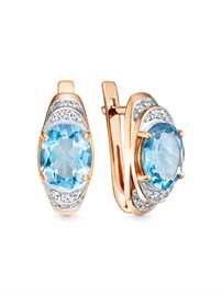 Серьги из&nbsp;серебра с&nbsp;Аквамарином Параиба и&nbsp;фианитом