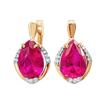 Серьги из&nbsp;серебра с&nbsp;турмалином и&nbsp;фианитом