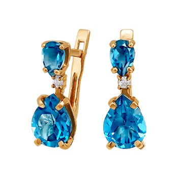 Серьги из&nbsp;серебра с&nbsp;Аметрином и&nbsp;фианитом