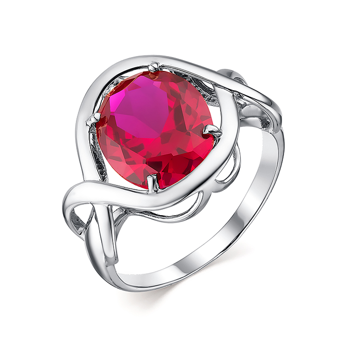 Кольцо из&nbsp;серебра Рубин синтетика