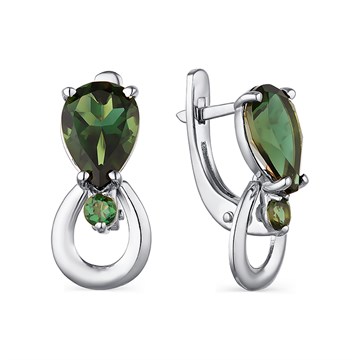 Серьги из&nbsp;серебра с&nbsp;Александритом и&nbsp;фианитом