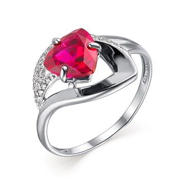 Кольцо из&nbsp;серебра с&nbsp;Александритом и&nbsp;фианитом