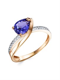 Кольцо из&nbsp;серебра Сапфир синтетика и&nbsp;фианитом