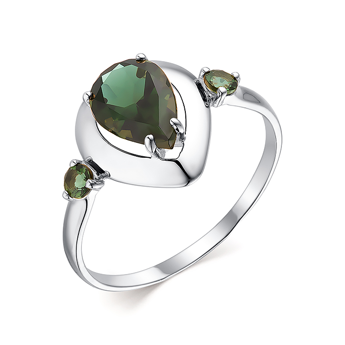 Кольцо из&nbsp;серебра с&nbsp;Александритом и&nbsp;фианитом