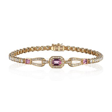 Браслет из&nbsp;лимонного золота с&nbsp;Бриллиантом и&nbsp;сапфиром