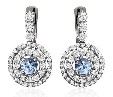 Серьги из&nbsp;белого золота с&nbsp;Бриллиантом и&nbsp;сапфиром