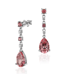 Серьги из&nbsp;белого золота с&nbsp;Бриллиантом и&nbsp;топазом