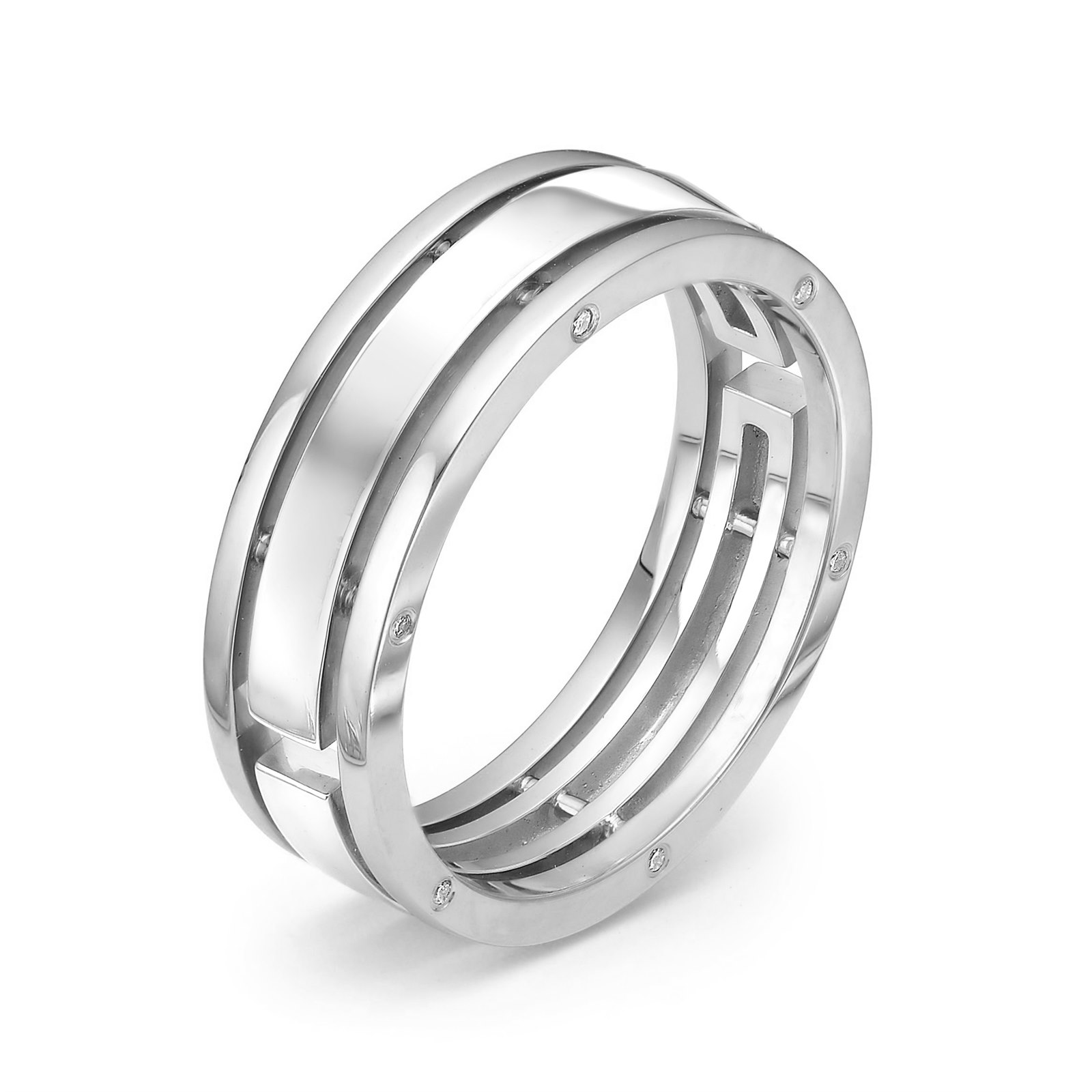 Кольцо обручальное из&nbsp;белого золота с&nbsp;Бриллиантом