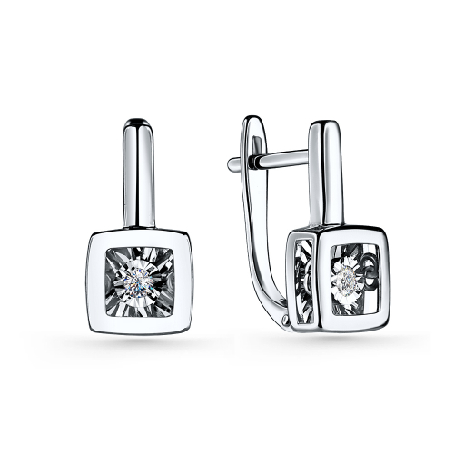 Серьги из&nbsp;белого золота с&nbsp;Бриллиантом