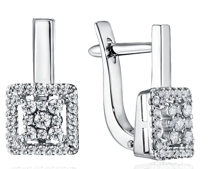 Серьги из&nbsp;белого золота с&nbsp;Бриллиантом