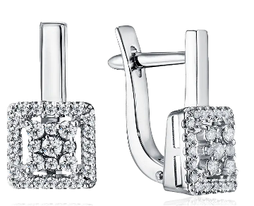 Серьги из&nbsp;белого золота с&nbsp;Бриллиантом