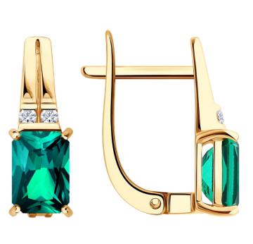 Серьги из&nbsp;золота с&nbsp;сапфиром и&nbsp;изумрудом