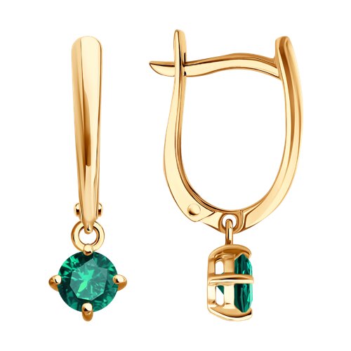 Серьги из&nbsp;золота с&nbsp;изумрудом