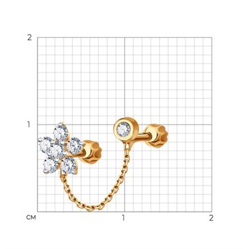 Серьга из&nbsp;золота с&nbsp;фианитом
