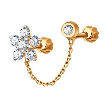 Серьга из&nbsp;золота с&nbsp;фианитом