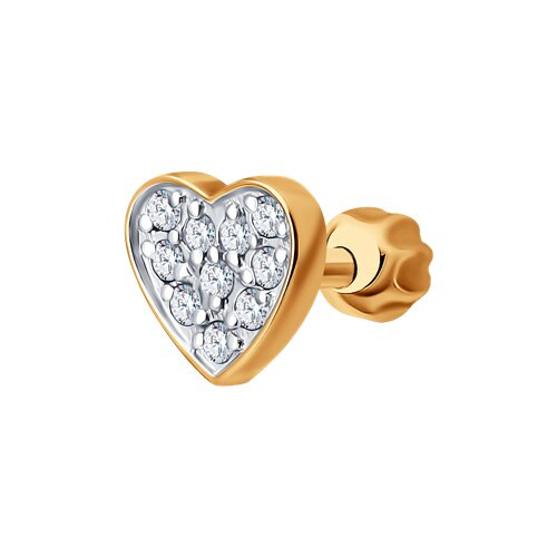 Серьга из&nbsp;золота с&nbsp;фианитом