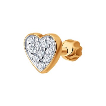 Серьга из&nbsp;золота с&nbsp;фианитом