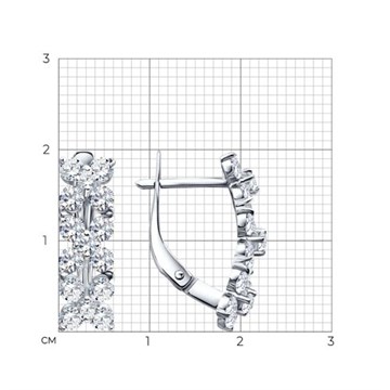 Серьги из&nbsp;белого золота с&nbsp;фианитом