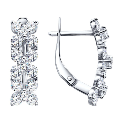 Серьги из&nbsp;белого золота с&nbsp;фианитом