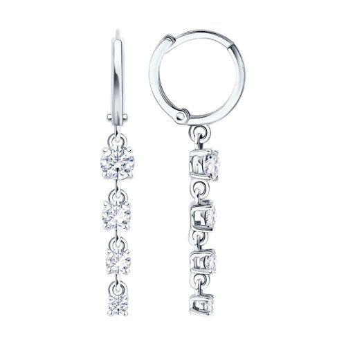 Серьги из&nbsp;белого золота с&nbsp;фианитом