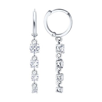 Серьги из&nbsp;белого золота с&nbsp;фианитом