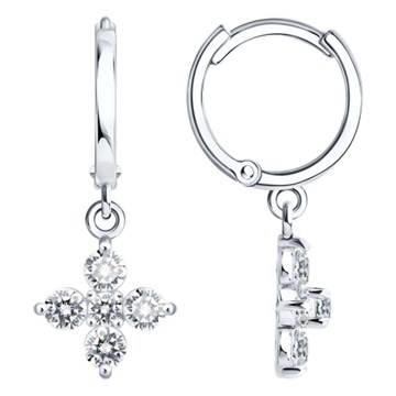 Серьги из&nbsp;белого золота с&nbsp;фианитом