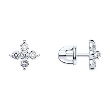 Серьги из&nbsp;белого золота с&nbsp;фианитом